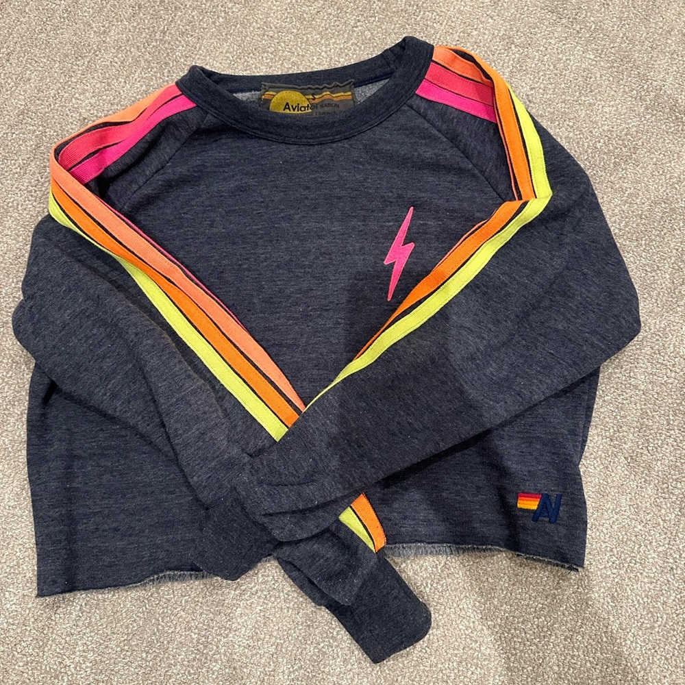 AVIATOR NATION NEON CROPPED CREW!!